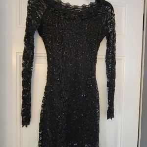 Black lace cocktail dress